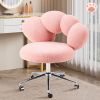 Teddy Fabric Vanity Chair With Wheel
