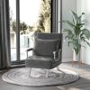 5 Position Folding Sleeper Chair Pillow Steel Frame Dark Grey