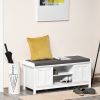 Entryway Shoe Storage Bench Ottoman with Sliding Barn Door
