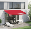 12 X 10 Manual Retractable Awning Outdoor Sunshade Shelter For Patio