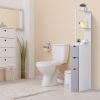 55" Freestanding Linen Tower With 2 Tier Shelf And Drawers
