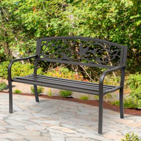 Patio Seating With Backrest & Armrests (Color: Black)