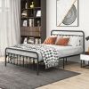 Victorian Style Headboard Footboard Metal Platform Queen Bed Frame