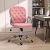 Vinsetto Vanity PU Leather Tufted Swivel Office Chair, Pink