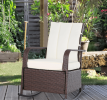 Patio Recliner Cream Soft Cushion Adjustable Footrest