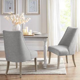 Upholstered Dining Chair Set Of 2 (Color: LIGHT GREY)