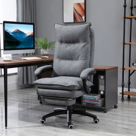 Vinsetto Executive Adjustable Recliner With Retractable Footrest (Option: Gray)