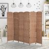 6 Panel Wicker Room Divider 6' Tall Privacy Screen