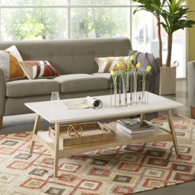 Madison Park Parker Mid-Century Inspired Coffee Table (Option: OffWhiteNatural)