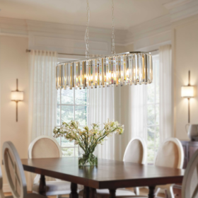 Modern Oval Crystal Chandelier Luxury Home Decor Fixtures - No Bulbs Unavailable Platform- Temu (Option: Transparent)