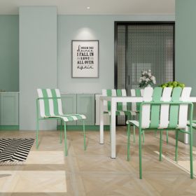 4-Pack Modern Striped Color Block Chairs (Option: GreenWhite)
