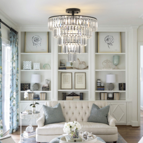Large Black Crystal Chandelier, Contemporary Style Chandelier, Dining Room, Living Room, Bedroom - Bulb Not Included  Unavailable Platforms- Temu (Color: Black)