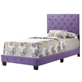 Charming Purple Twin Bed For Stylish Spaces (Color: Purple)