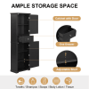 Freestanding Storage Cabinet With Drawer And Adjustable Shelf