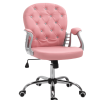 Vinsetto Vanity PU Leather Tufted Swivel Office Chair, Pink