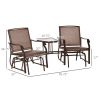 2-Seat Outdoor Glider Swing With Center Coffee Table