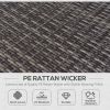 7 Piece Wicker Patio Sectional Sofa With Cushions & Tempered Glass Coffee Table