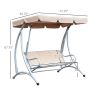 3-Person Outdoor Swing Chair Bench With Stand And Adjustable Canopy