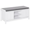 Entryway Shoe Storage Bench Ottoman with Sliding Barn Door