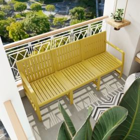 3-Seater Sofa, Indoor Outdoor Furniture (Color: Yellow)