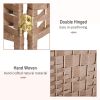 6 Panel Wicker Room Divider 6' Tall Privacy Screen