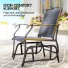 3 Piece Outdoor Glider Chair With Coffee Table And 2 Patio Chairs
