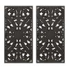 Distressed Carved Wood 2-piece Wall Decor Set