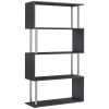 5-Tier Bookcase S-Shaped Wooden Storage Shelf