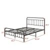 Victorian Style Headboard Footboard Metal Platform Queen Bed Frame