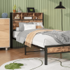Twin Size Bed Frame With Storage Headboard and Charging Station