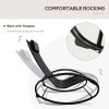 Outdoor Chaise Rocking Lounger With Headrest Pillow