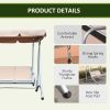 3-Person Outdoor Swing Chair Bench With Stand And Adjustable Canopy