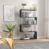 5-Tier Bookcase S-Shaped Wooden Storage Shelf