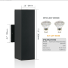2-Pack Outdoor Wall Sconce, Modern Up And Down Weatherproof Wall Light, Black Aluminum Exterior Wall Mount Light Fixture, Ideal For Porch, Patio,