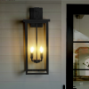 26H 1ps Modern Outdoor Wall Lanterns With Black Metal Frame And Clear Glass, 4 E12 Bulb Socket, Weatherproof Wall Sconces For Porch, Garden, Pati