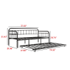 Black Twin Size Metal Daybed Frame With Trundle