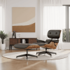 Black cowhide leather reclining chair