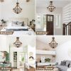 Solid Wood Modern Chandelier For Dining Room, Living Room, Kitchen, Island, Bedroom, Foyer, Height Adjustable, Brown Unavailable Platforms- Welfe