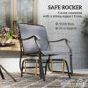 3 Piece Outdoor Glider Chair With Coffee Table And 2 Patio Chairs