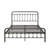 Victorian Style Headboard Footboard Metal Platform Queen Bed Frame