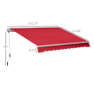 12 X 10 Manual Retractable Awning Outdoor Sunshade Shelter For Patio