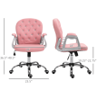 Vinsetto Vanity PU Leather Tufted Swivel Office Chair, Pink