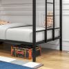 Twin Over Twin Size Metal Bunk Bed With Double Safety Guard Rails