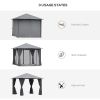 10'x10' Outdoor Patio Gazebo With Mesh Sidewalls And Privacy Curtains