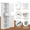 Freestanding Storage Cabinet With Drawer And Adjustable Shelf