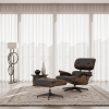 Black cowhide leather reclining chair