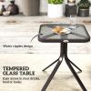 3 Piece Outdoor Glider Chair With Coffee Table And 2 Patio Chairs