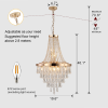 Golden Crystal Chandelier, Large Modern Luxury Chandelier For Living Room, Dining Room, Bedroom, Hallway - Bulb Not Included Unavailable Platform