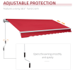 12 X 10 Manual Retractable Awning Outdoor Sunshade Shelter For Patio