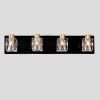 4-Light Matte Black Gold Bathroom Light Fixtures, Modern Vanity Lights With Crystal Glass Shade, Vintage Light Fixture Bathroom Over Mirror Wall